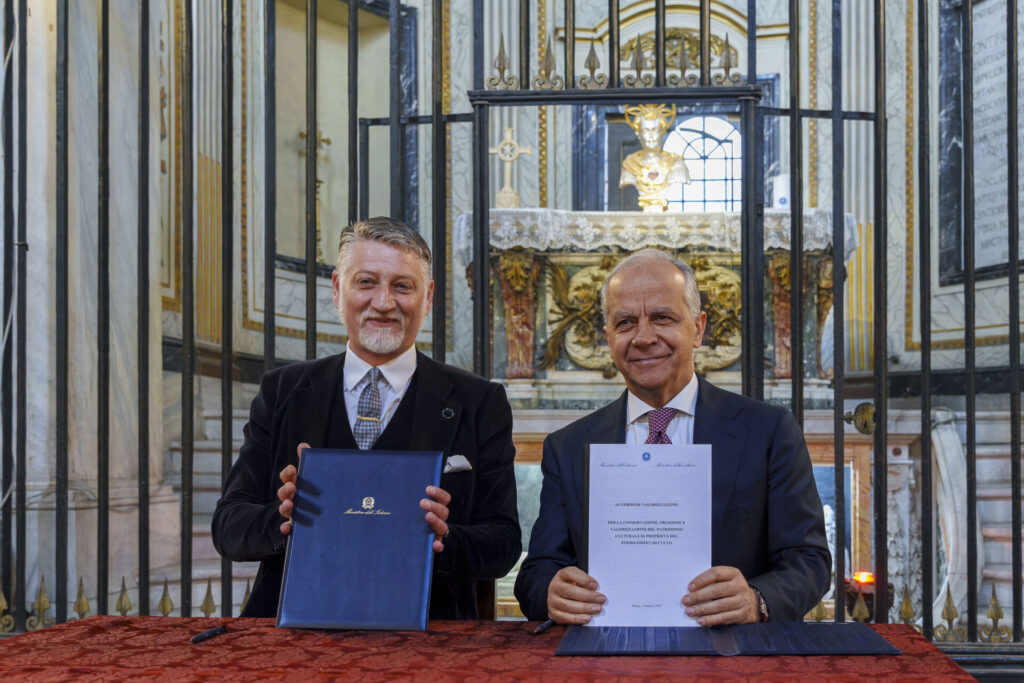 Il ministro dell’Interno, Matteo Piantedosi, e il ministro della Cultura, Alessandro Giuli